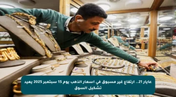 عايار 21.. ارتفاع غير مسبوق في أسعار الذهب يوم 15 سبتمبر 2025 يعيد تشكيل السوق